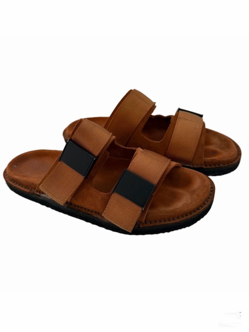 Buttero Double Strap Suede Sandals Chestnut Brown Sz US 8 = IT 41 Men’s